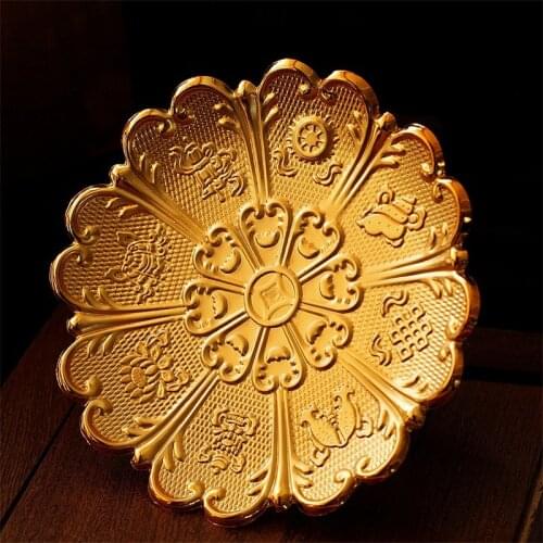 Buddhist Temple Sacrificial Vessel Exquisite Carving Eight Auspicious Symbols Fruit Plate Pretty Lace Decorative Tray 6/7/8 Inch