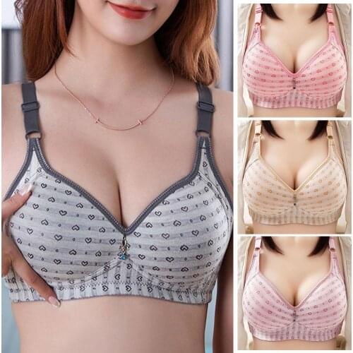 Large Size Thin No Steel Ring Underwear Women Gather Adjustable Bra G4W6