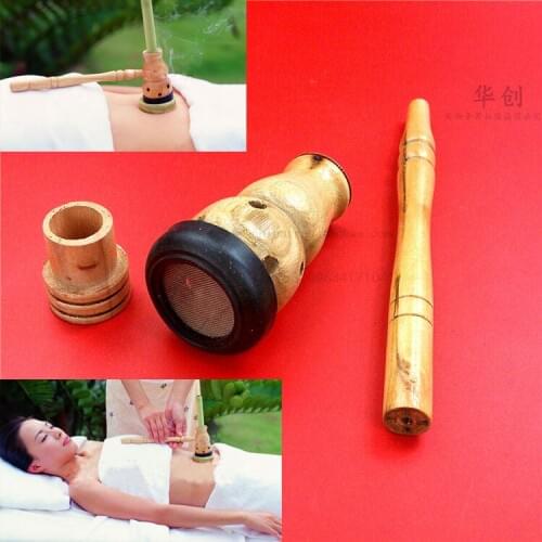 Household wooden aromatherapy furnace gourd moxibustion box querysystem cauterize moxa roll moxa utensils