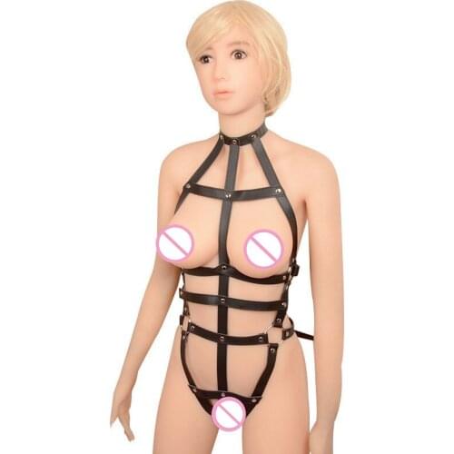 Erotic sexy straps leather underwear Sex Bandage Belt Restraints,Adjustable Buckles dance party dress Sexy Cage Set for women