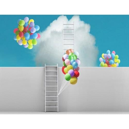 5x7ft Cloud Balloon Ladder Photography Backdrops Photo Props Studio Background