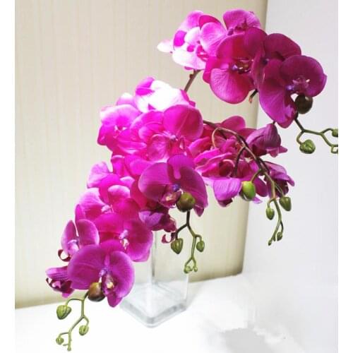 PU Phalaenopsis Real Touch Butterfly Orchid Fake Orchids 4 colors Artificial Orchid Flower For Wedding Decoration Wholesale
