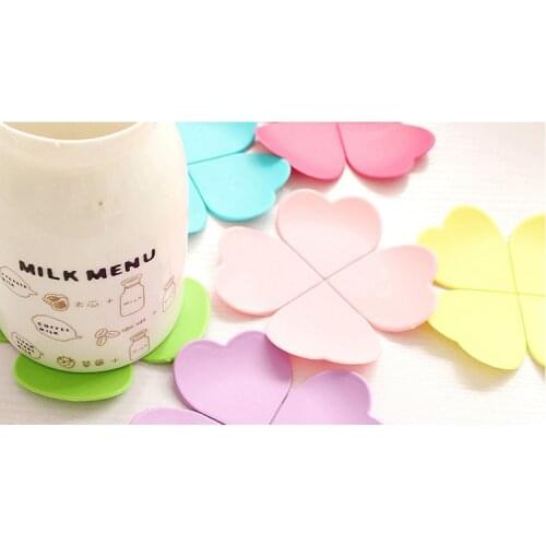 Creative cup mat craft, stereo flower-shaped silicone cup coaster anti-scalding coffee pad Clover slip insulation table mat