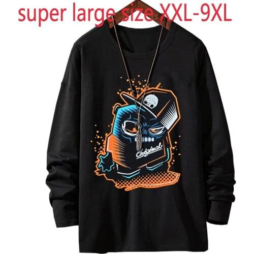 New Arrival Hoodies Fashion Suepr Large Loose Elastic Autumn Men O-neck Casual Print Cotton Plus Size 2XL3XL4XL5XL6XL7XL8XL9XL