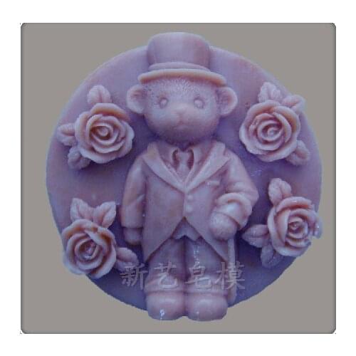 New arrivals!!! bear brother shape soap mold/cake mold/statue craft mold/silicone molds/bakeware tools