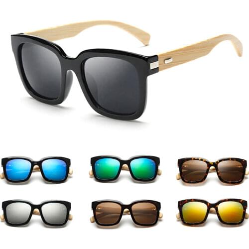 FOENIXSONG Bamboo Wooden Grain Foot Sunglasses for Men Retro Women Brand Designer Original Square Sun Glasses