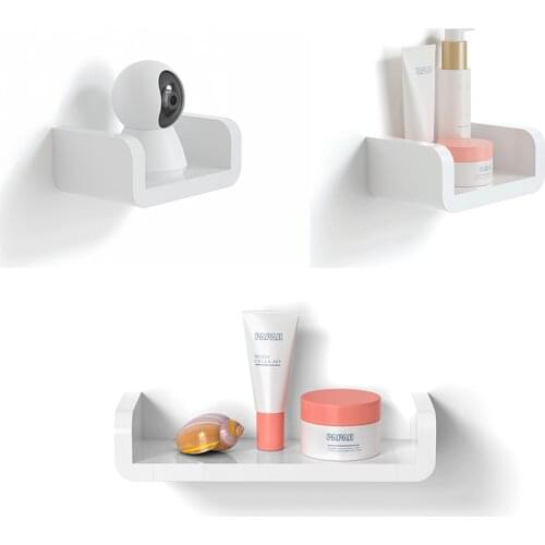 Shelf Storage Organizer PVC Waterproof No Drill Gadgets Kitchen Bathroom Wall Mounted Shower Rack Home Decor Improvement