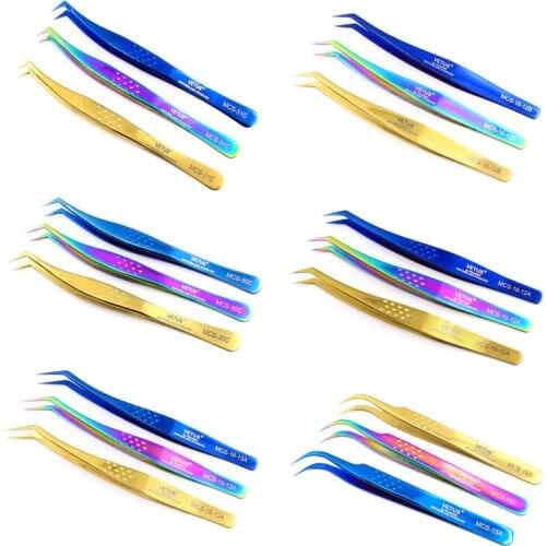 VETUS Grafting Eyelash Tweezers 3D 6D Volume Eyelash Extension Tweezers Super Fine Tip Excellent Closure Fan Lash Tweezers