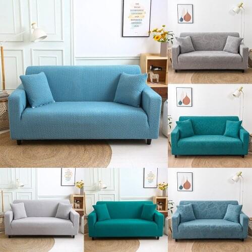 Thick 1 2 3 4 Seater Sofa Cover Solid Jacquard Stretch Couch Covers Elastic Removable Corner Slipcovers For Combination Sofa Set