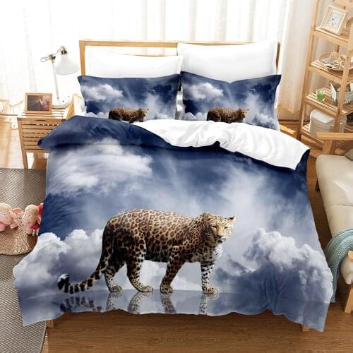 Roaring leopard Bedding Set Animal Duvet Cover 2/3 Bedding Pillowcase/Quilt Cover King Size Single Bed Double Cover