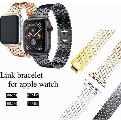 Stainless steel strap for apple watch 6 band 44mm/40mm/42mm 38mm iwatch 6/SE/5/4/3/2/1 bracelet metal watchband+tool accessories