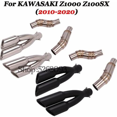 Slip On For Kawasaki Z1000 ABS Z1000SX 2010-2020 Motorcycle Dual Exhaust Escape Moto Modified Stainless Muffler Middle Link Pipe