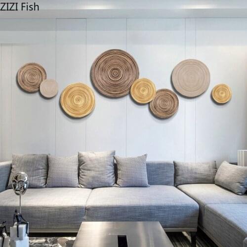 Modern Bamboo Woven Room Corridor Wall Decoration Porch Restaurant Wall Sticker Ornaments Hotel Home Wall Mural Furnishing Decor