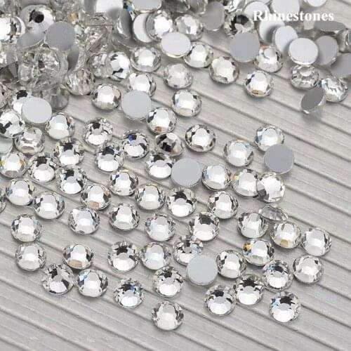1440pcs Crystal Strass Rhinestones 3D Nail Art Decorations (SS3-SS20) Silver Flatback Glass Diamonds Design Manicure Accessories
