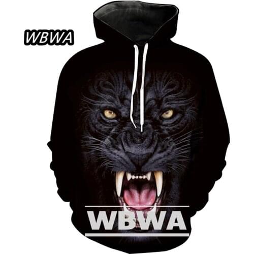 WBWA 3d Print Hoodies Animals Tiger Hooded Sweatshirt Men Women Casual Fashion Hoodie Pullover Hip Hop Tops Coat Unisex
