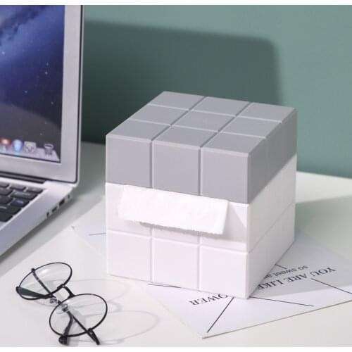 Creative Home Net Red Tissue Box Rubiks Cube Pumping Box Fashion Creative Simple Desktop Tissue Storage Box