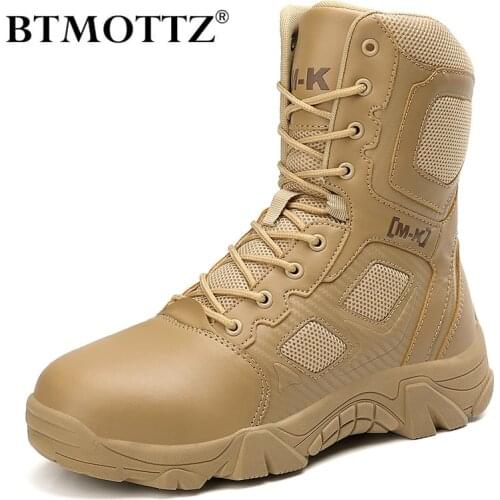 Waterproof Mens Safety Work Boots Security Steel Toe Cap Military Boots Working Steel Toe Anti-Smashing Outdoor Mens Work Boots