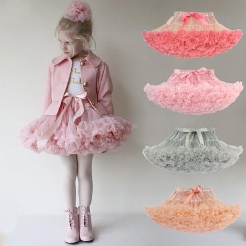 Baby Girls Tutu Skirt Fluffy Children Ballet Kids Pettiskirt Infant Skirts Princess Tulle Party Dance Parent-child Chiffon Skirt