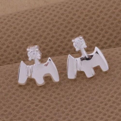 AE331 Lucky Silver Color Earrings For Women Jewelry Women Accessories Pigeon Inlaid Stone /asgajjna Aphajgoa