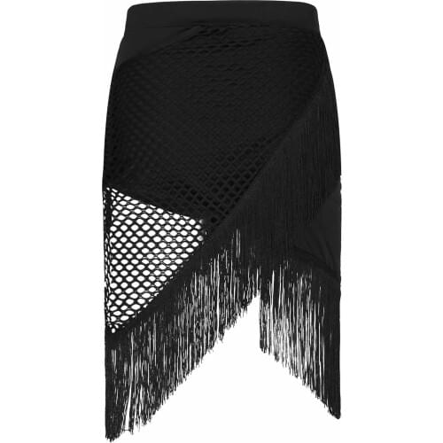 Adults Fringed Asymmetric Latin Dress Sexy Skirt Latin Dance Dress Costume Women Performance Practice Competition Tassel Skirts