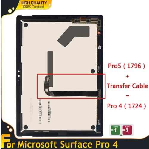 LCD For Microsoft Surface Pro 4 1724 LCD Display Touch Screen Digitizer Assembly for Microsoft Surface Pro 5 1796 LCD