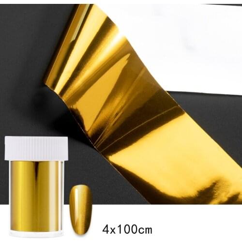 Gold Sliver Metallic Foil For Nail Slider Holographic Transfer Wrap Sticker Adhesive Starry Manicure Decor Nail Foil