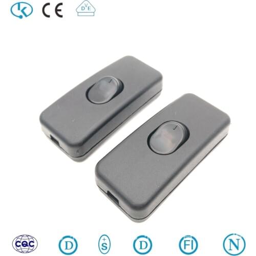 10Pcs Black Inline Switch Inline ON/OFF Table Lamp Desk Light Cord Cable Switch 110-250V 2A