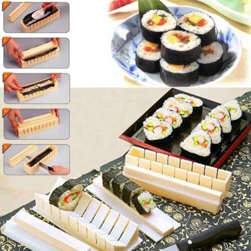 11pc/set Cooking Tools Sushi Maker Roller Rice Mold Bazooka Vegetable Meat Rolling Tool DIY Sushi Making Machine Kitchen Gadgets