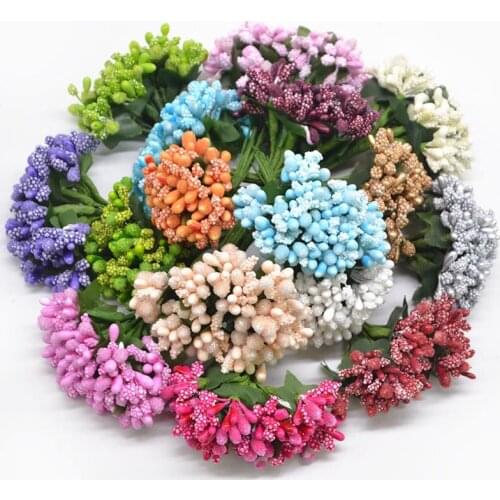 144Pcs Artificial Flower Handcraft Stamen DIY Pistils For Flower Head Wedding Party Decoration Gift Box Scrapbooking Fake Flower