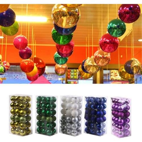 36/24PCS Christmas Ball Christmas Tree Balls Xmas Decor Gold Pink Champagne Red New Year Gift Holiday Party Wedding Decoration