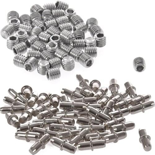 50Pcs M3Xm Stainless Steel Hex Socket Set Cap Point Grub Screws Silver & 50Pc Cabinet Cupboard Wooden Chopping Shelf