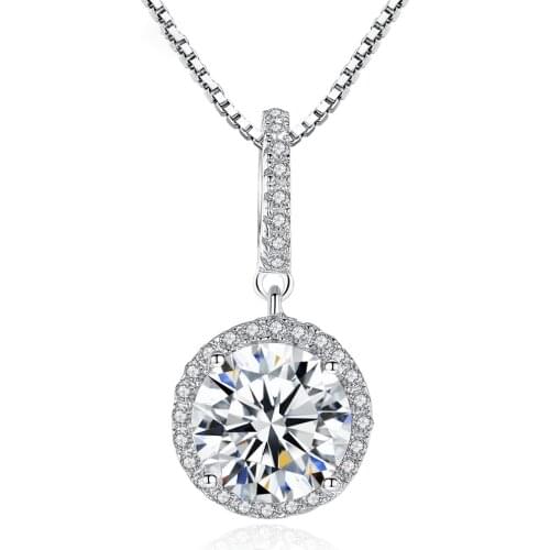 AAA Zircon Nail Inlaid S925 Sterling Silver Classic Jewelry Womens Pendant Necklace