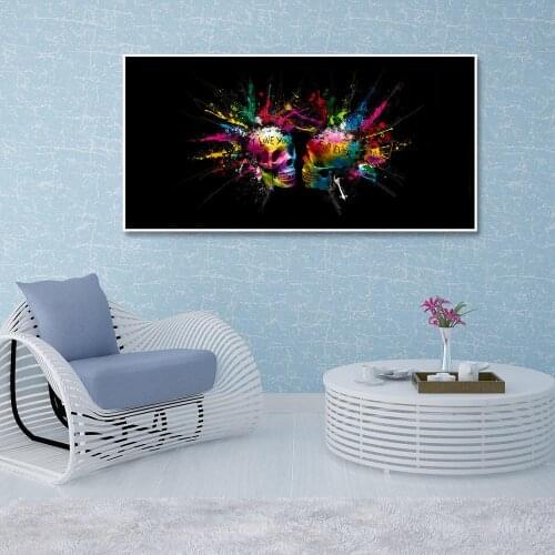 Abstract Modern Wall Art Canvas Colorful Skull watercolor Graffiti Art Oil Painting HD Print Poster Home Decor Pictures No Frame