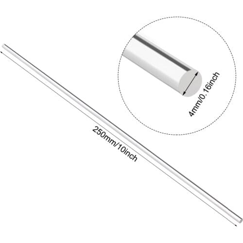 Uxcell Acrylic 4mm 8mm Round Rod 15x15 12x12 8x8 Square/Hexagon Rod Solid Plxi Glass Plastic Lucite PMMA Bar Stick 250mm Clear