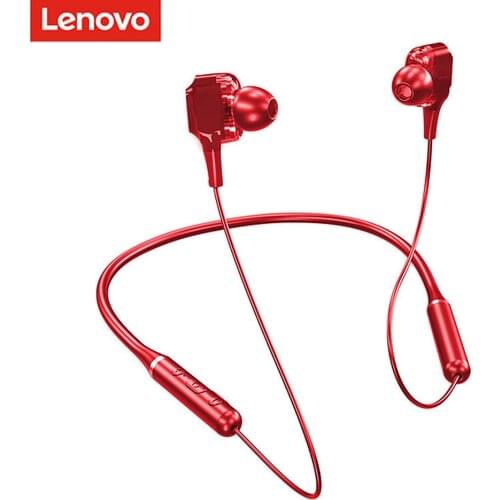 Lenovo XE66 Wireless Headphones Dual Dynamic Neckband Bluetooth 5.0 Earphone 4 Speakers HiFi Stereo HD Call Waterproof with Mic