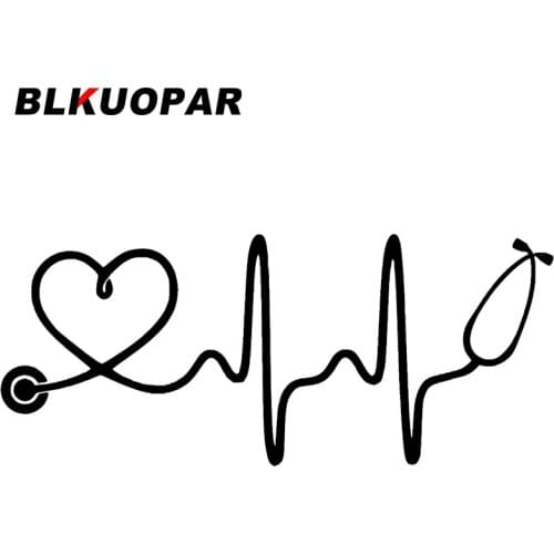 BLKUOPAR for Nurse Stethoscope Heartbeat Car Stickers Fashion Sunscreen Decals Bumper Windshield Waterproof Vinyl Car Wrap