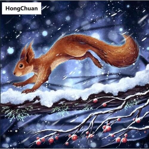 Fast delivery 5D diamond painting cute squirrel DIY mural square rhinestone mosaic round embroidery home decoration gift