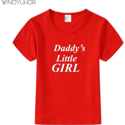 Daddys Little Girl Print T Shirt Children 2021 New Summer Funny Short Sleeve Tops Baby Girls O-neck T-Shirts Birthday Gift Tee