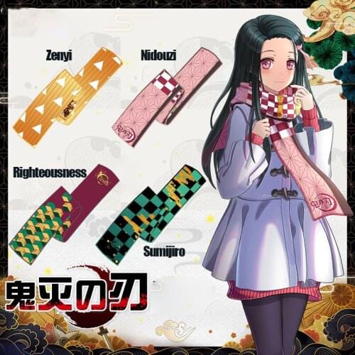 160 Cm Two-dimensional Ghost Slayer Animation Peripheral Nidouzi/zenyi/tanjiro/tomiooka/yiyong/double-sided Printing Scarf
