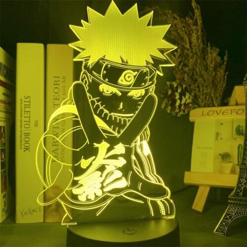 Naruto Uzumaki Uchiha Marada Anime Figures 3d Touch Night Lights Visual Led Action Model Doll Sasuke Jiraiya Lighting Figurals