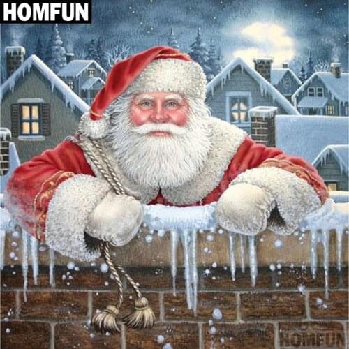 HOMFUN Full Square/Round Drill 5D DIY Diamond Painting "Santa Claus" 3D Embroidery Cross Stitch 5D Decor Gift A00701