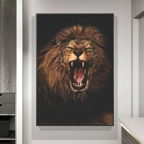 Modern Lion Animal Art Canvas Paintings Posters and Prints Wall Art Pictures for Living Room Decor
