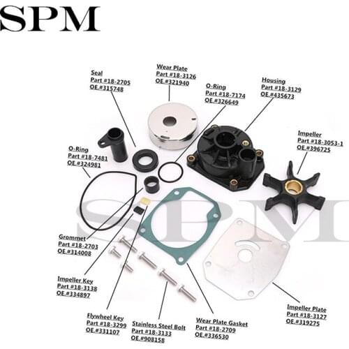 Free Shipping Water Pump Repair Kit For 65/70/75HP 432955 18-3389