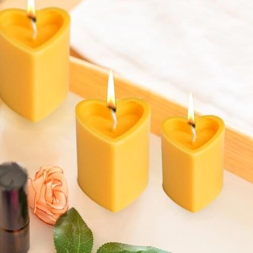 Creative 3D Silicone Candle Mold Love Heart Shape Design Handmade Soy Candles Making Wax Soap Molds Household Candle Making Mold