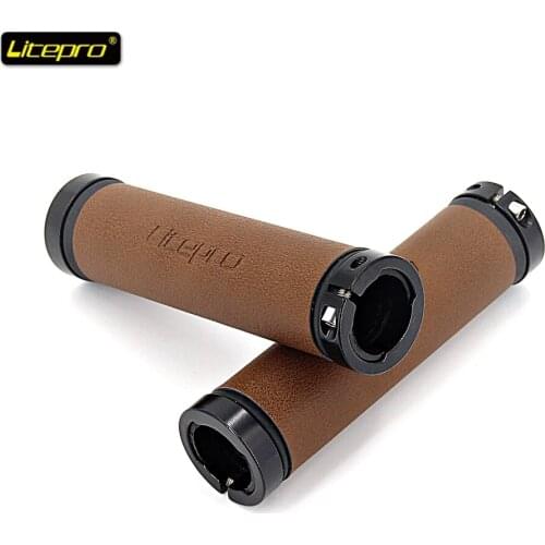 Litepro MTB Mountain Bike Handlebar Grips PU Leather BMX Folding Road Bicycle Handle Bar Cover Cycling Accessories