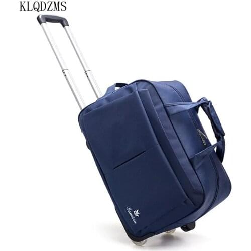 KLQDZMS 20/24Inch ravel Bag Fashion Nylon Luggage Bag Rolling Luggage Trolley Case Lady Travel Suitcase With Wheels