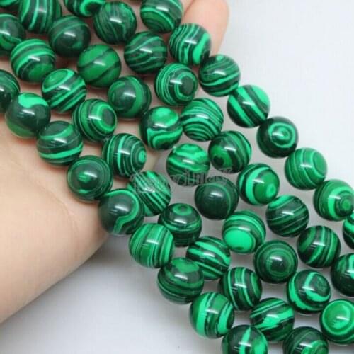 Fashion 12mm Malachite Loose Beads For Jewelry DIY 2 Strands/Lot(32pcs/strand)