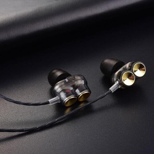 Genuine QKZ KD7 Earphones Dual Driver Sport Earphone 3.5mm Jack Headset Hands Free with Mic Music Earphone for All Phone Pc