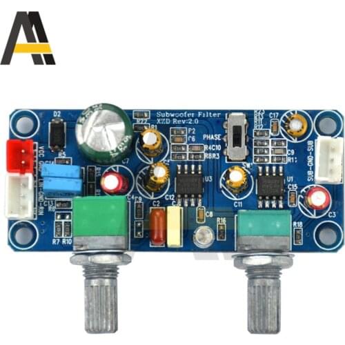 DC 9-32V Low Pass Filter Bass Subwoofer Preamp Amplifier Board Single Power Preamplifier With Bass Volume Adjustment Module