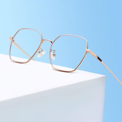New Arrival Anti Blue Ray Goggles Metal Frame Eye Glasses Unisex Full Rim Eyewear Myopia Glasses with Spring Hinges